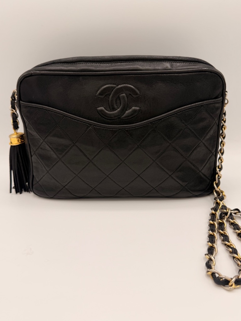 Chanel Series 0 Black Quilted Lambskin Camera Bag with COA